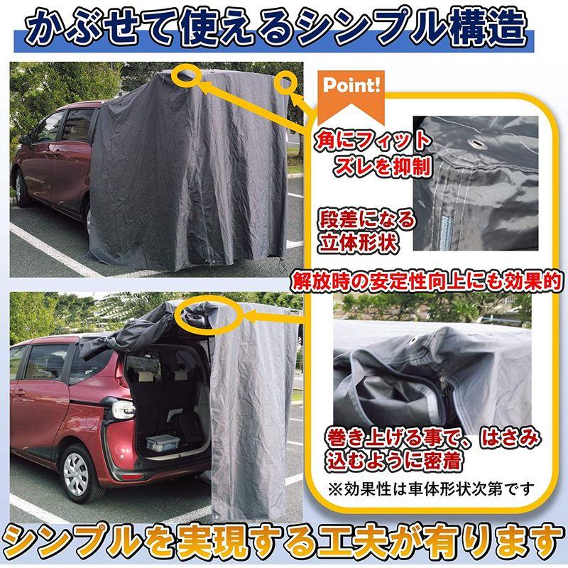早い者勝ち訳あり！ iBeamed リアゲートタープ 更衣室 リビング タープ 日除けに かぶせ型 (グレー， 幅140) 【X1799667945】(9361円)
