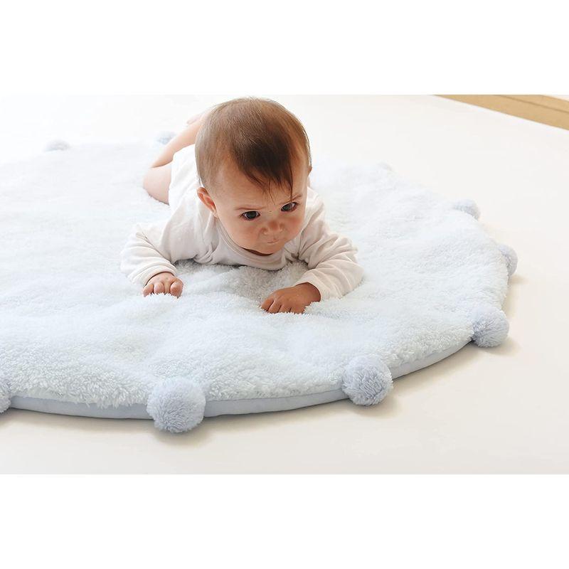 期間セール ！ Mud Pie マッドパイ ポンポン付き シェルパ生地 プレイマット グレー 【1984200892】(10322円)