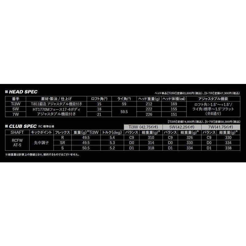 ROYAL COLLECTION(ロイヤルコレクション) フェアウェイウッド AM-X FW 7W 21°RC AT-5 FW R カーボン スポーツ ゴルフ クラブ（メンズ）