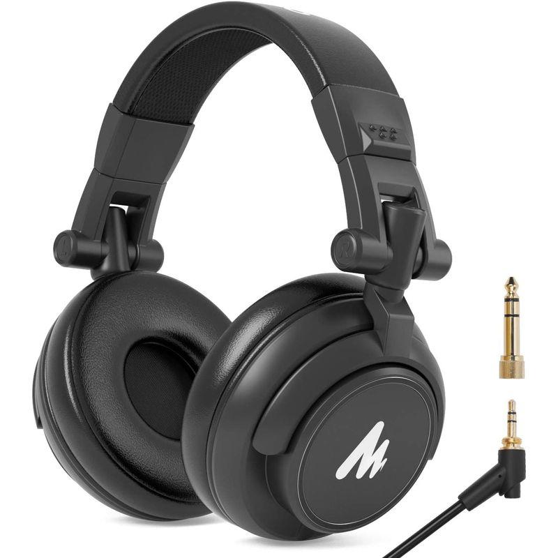 MAONO モニターヘッドホン ヘッドフォン 有線 オーバーイヤー ヘッドホン DJ用ヘッドホン 密閉型 遮音 折り畳み可能 50mm径ドラ モニターヘッドホン ヘッドフォン 有線 オーバーイヤー ヘッドホン DJ用ヘッドホン 密閉型 遮音 折り畳み可能 50mm径ドラ