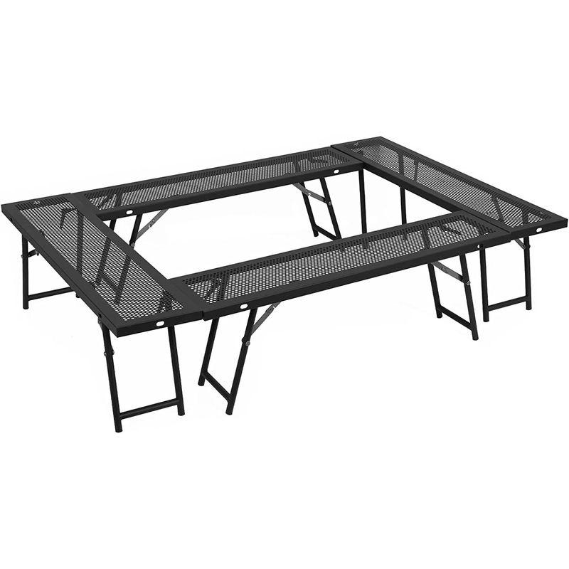 SUN-YE 焚き火テーブル アウトドア 囲炉裏 組み替え可能 収納ケース付 アウトドア アイアン囲炉裏テーブル マルチファイアテーブル 4 アウトドア YE 焚き火テーブル 囲炉裏 組み替え可能 収納ケース付 アイアン囲炉裏テーブル マルチファイアテーブル