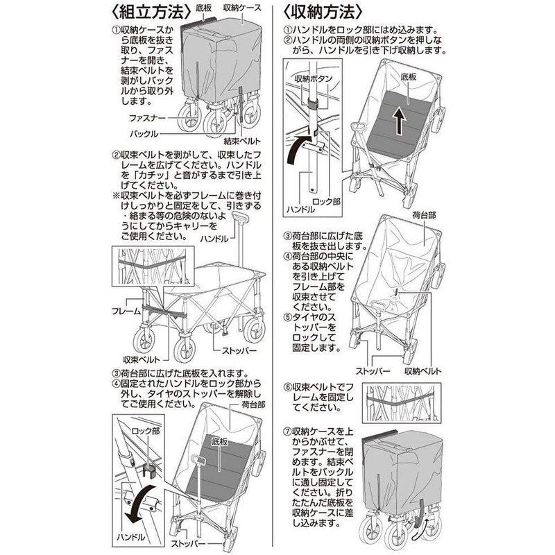 CAPTAIN STAG キャンプアウト 4輪キャリー UL-1047 キャリーカート STAG キャンプアウト 4輪キャリー UL キャリーカート 　