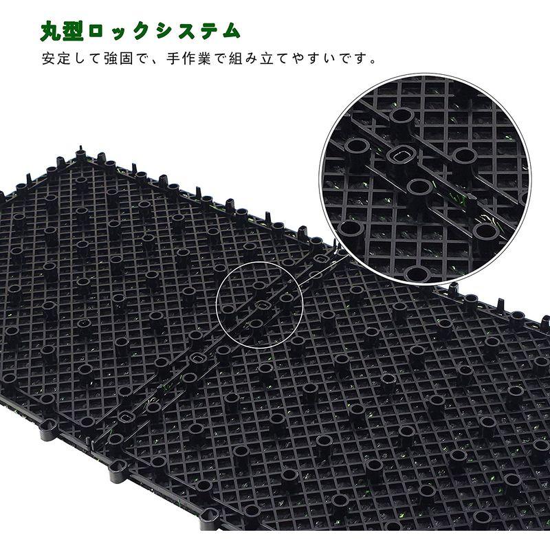 VAIIGO ジョイント式 人工芝生 ベランダ 庭 30cm×30cm 18枚セット (約1畳分) リアル人工芝水やり・肥料・草取り不要 本 ベランダ 30cm×30cm ジョイント式 人工芝生 庭 18枚セット 約1畳分 リアル人工芝水やり 肥料 草取り不要 本 約