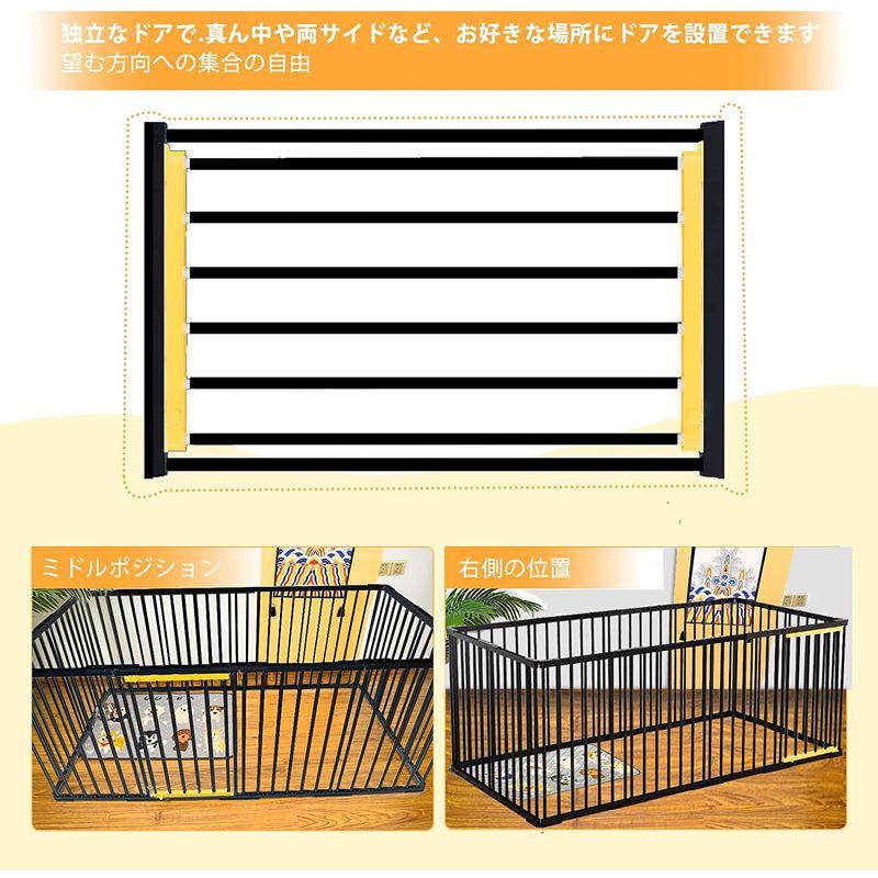 Rsoeei 黒いペットサークル 室内 ドッグサークル12面 犬 サークルケージ 小型 おしゃれ ペットフェンス ドア付き DIY ゲージ ペットフェンス 黒いペットサークル 室内 ドッグサークル12面 犬 サークルケージ 小型 おしゃれ ドア付き DIY ゲージ