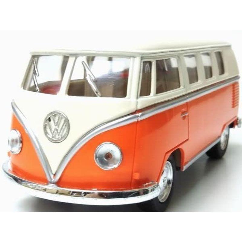 【メール便】 Kinsmart/キンスマート1962ミニカークラシカルバス/ビートルワーゲンバスプルバックミニカー/アイボリーtopオレンジ 【3112320498】(16199円)
