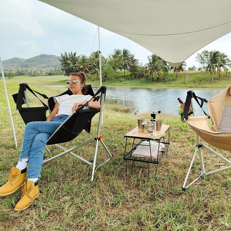 【早い者勝ち】 KingCamp キャンプ チェア ハンモックチェア 自立式 アウトドア 折り畳み椅子 角度調整可能 耐荷重120KG 収納袋付き ロッキン 【Z2065418857】(10751円)