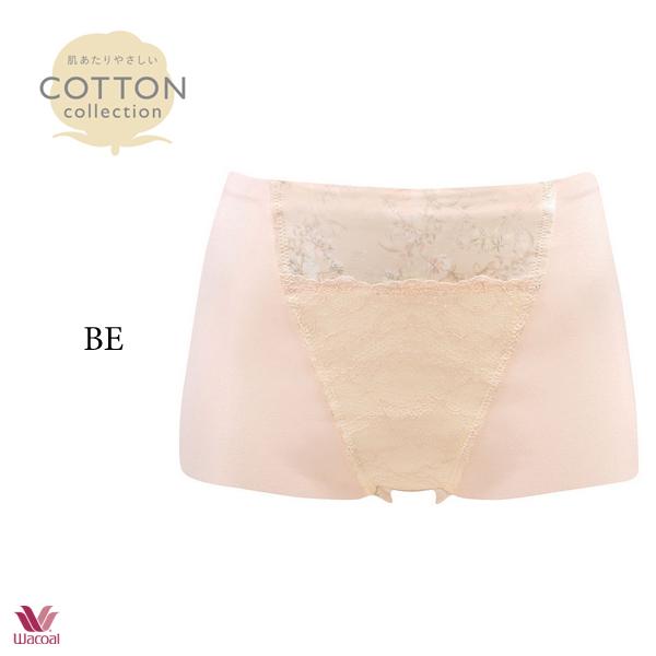 ワコール 肌あたりやさしいCOTTON collection GRC321 ガードル（ショート丈）ジャストウエスト | SUHADA | 01
