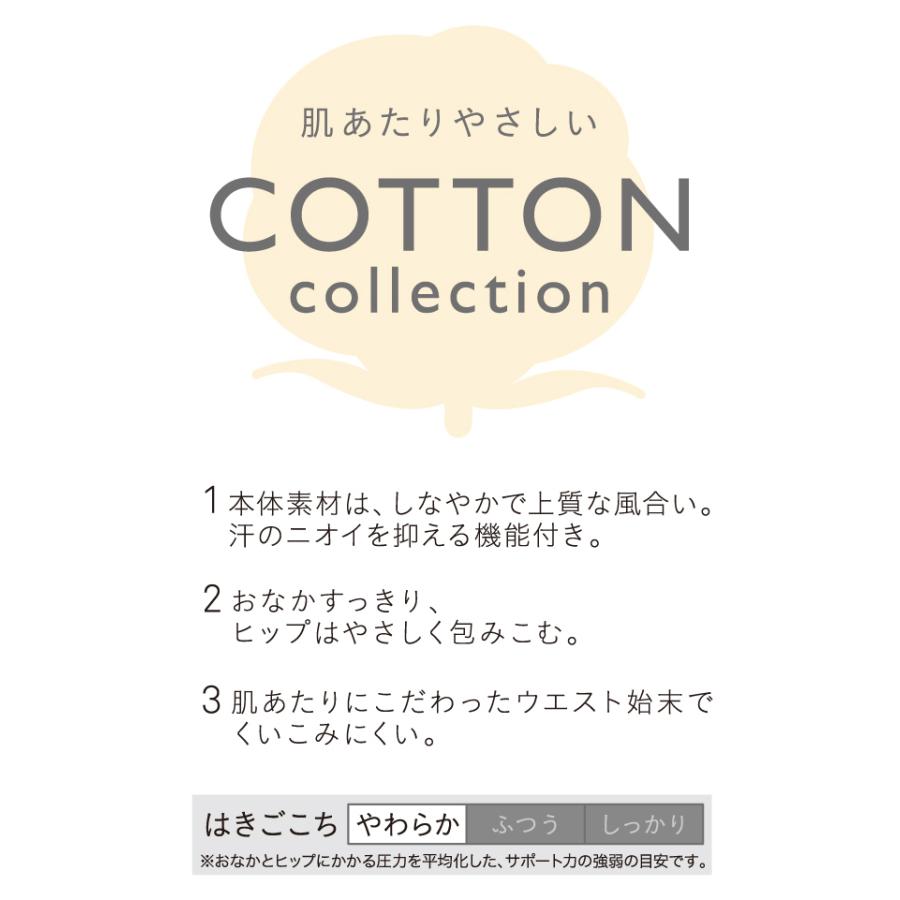 ワコール 肌あたりやさしいCOTTON collection GRC321 ガードル（ショート丈）ジャストウエスト | SUHADA | 08
