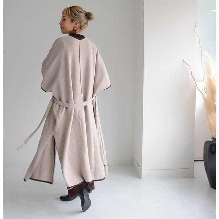 サステナブル ヘザータッチ ロング カーディガン レディース トップス ニット ポンチョ ガウン 羽織 アウター ドルマンベルト付き バイカラー リサイクル素材 Ev Ot029 Jungle Jungle 通販 Yahoo ショッピング