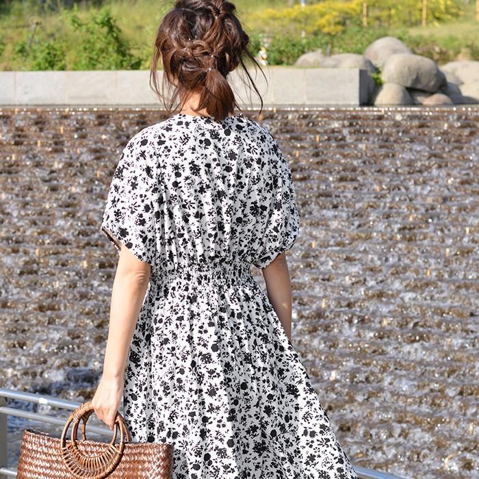 ワンピース レディース 春 ロング きれいめ 40代 花柄 マキシ カシュクール フレンチスリーブ 半袖 小花柄 マリーゴルド 黒 白 Jgコレクション Jg Nop119 Jungle Jungle 通販 Yahoo ショッピング