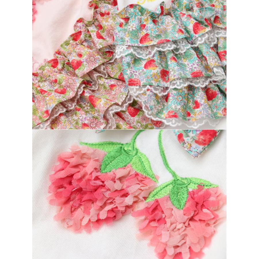 きゃんナナ　いちご　ワンピース　Ｓサイズ CanNana 春夏【きゃんナナ】いちごモチーフ＆フリルワンピース SS-L