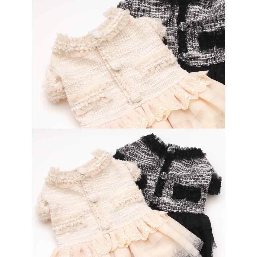 CanNana 秋冬【きゃんナナ】 ツイード×チュールドッキングワンピース