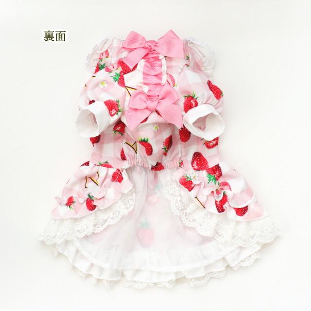 きゃんナナ 犬服 ワンピース 春夏 【きゃんナナ】いちごプリンセス