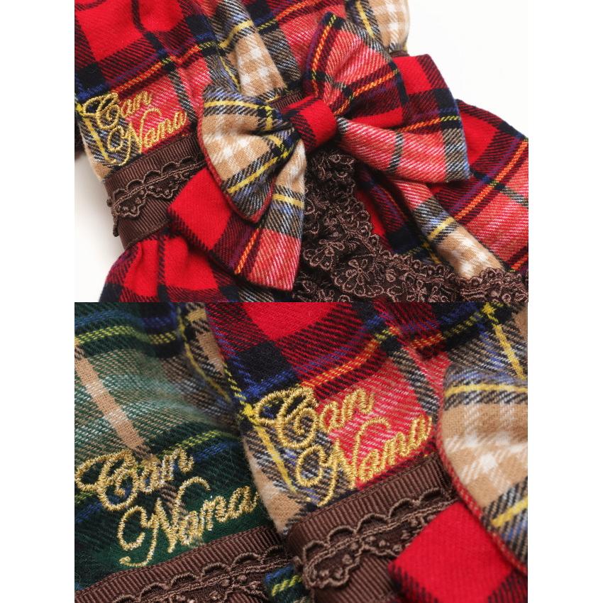 きゃんナナ 赤チェックワンピース L CanNana 犬服 秋服 きゃんナナ クラシカルチェックワンピース SS