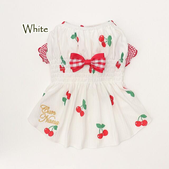 CanNana きゃんナナ 犬服 春 夏 さくらんぼシャーリングワンピース SS