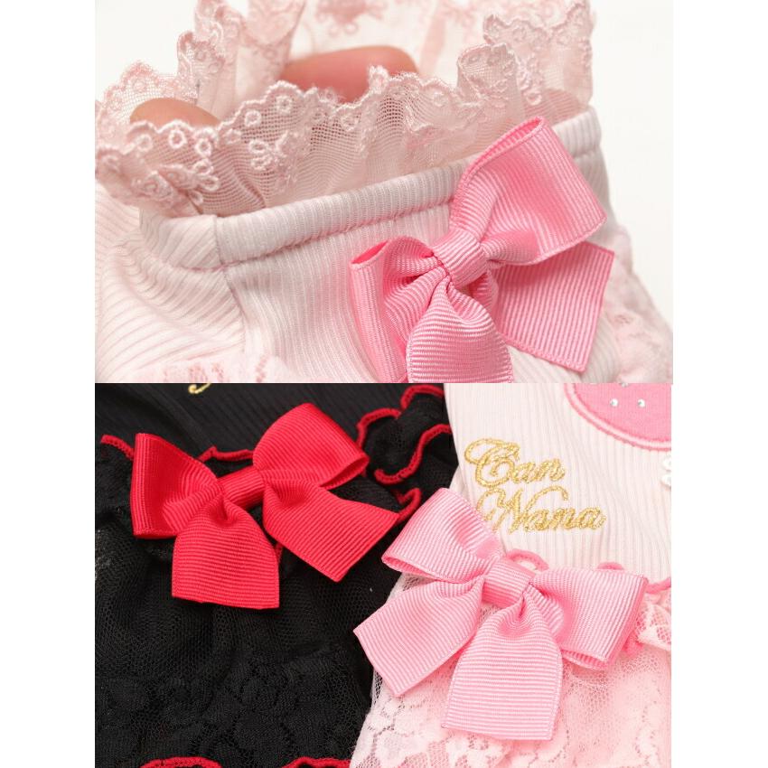 CanNana きゃんナナ 犬服 春 夏 あまいイチゴのレースフリルワンピース