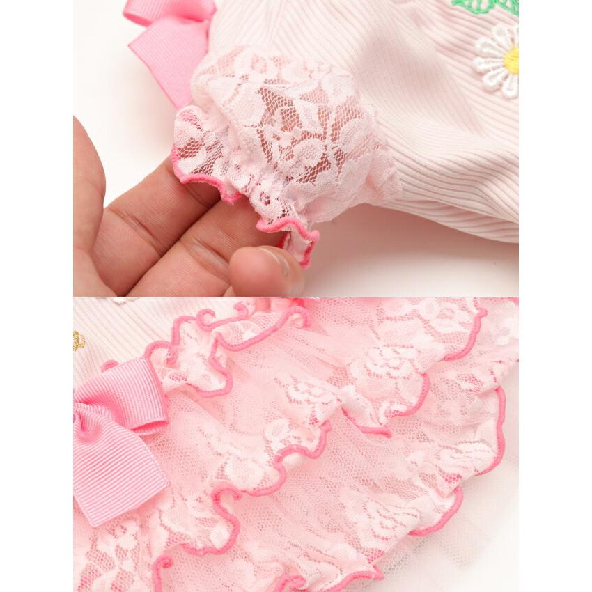 CanNana きゃんナナ 犬服 春 夏 あまいイチゴのレースフリルワンピース