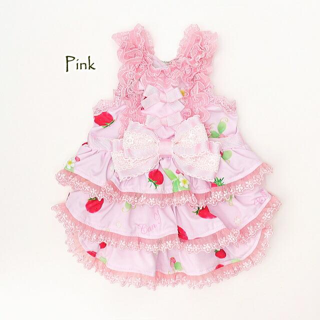 【稀少 美品】きゃんナナ いちごキャミワンピ Ｓ+Ｍサイズ CanNana きゃんナナ 犬服 春 夏 あまいイチゴのCOOLキャミ