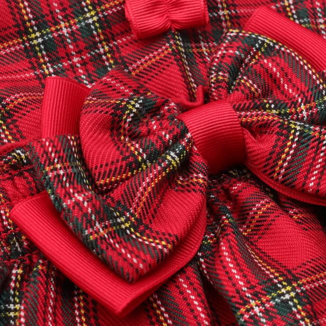 CanNana 犬服 セーター ドッグウェア 白襟タータンチェックワンピース