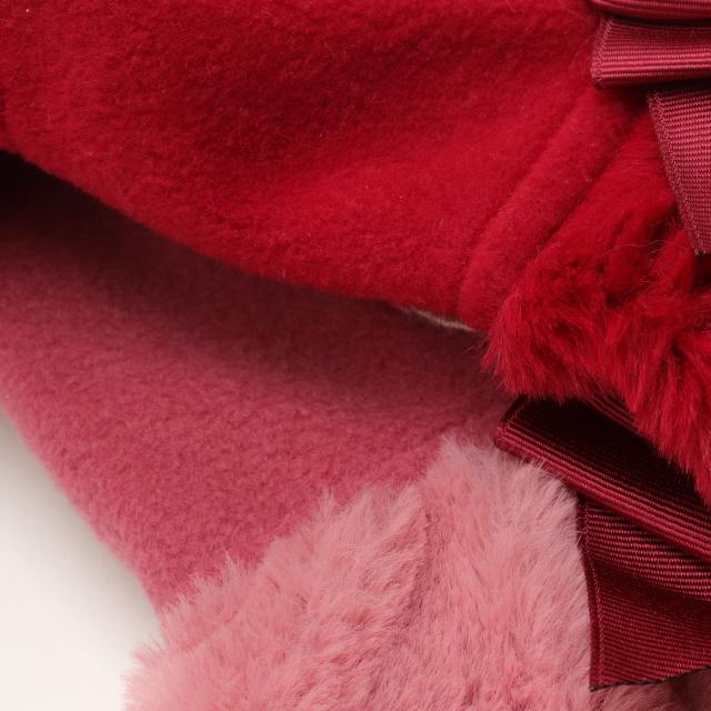 犬服 パーティードレス  きゃんくまパフスリーブワンピース クマ 秋 冬服 冬ワンピ きゃんナナ SS-Lサイズ ドッグウェアレッド ピンク CANNANA DOGWEARの画像
