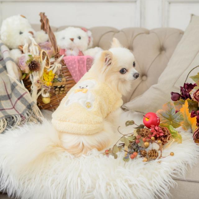 CanNana 犬服 セーター ドッグウェア きゃんくまボアジャケット 秋 冬