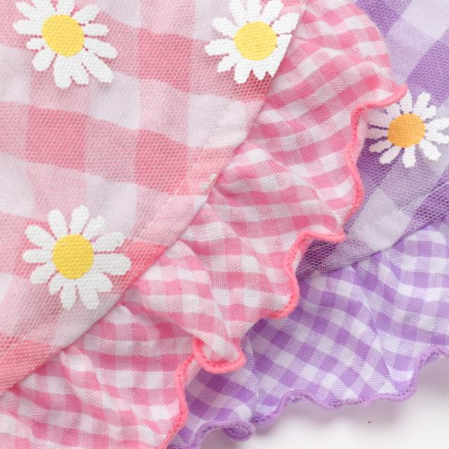 CanNana 犬服 春 フラワーギンガムワンピース SS-Lサイズ きゃんナナ