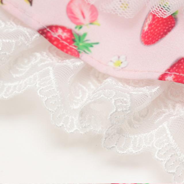 CanNana 犬服 春 いちご柄シフォンドッキングワンピース SS-Lサイズ