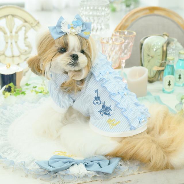 CanNana 新作 犬服 ワンピース 【きゃんナナ】アリスストライプシャツ