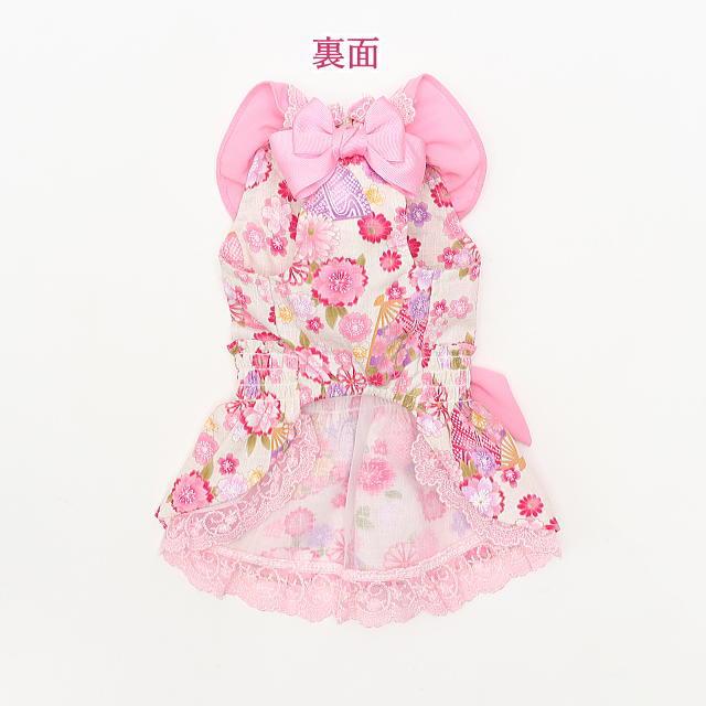 CanNana 新作 ドッグウェア 犬服 着物風 秋冬【きゃんナナ】花柄和ロリ