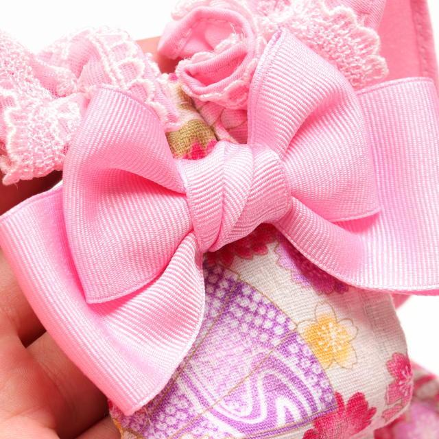 CanNana 新作 ドッグウェア 犬服 着物風 秋冬【きゃんナナ】花柄和ロリ