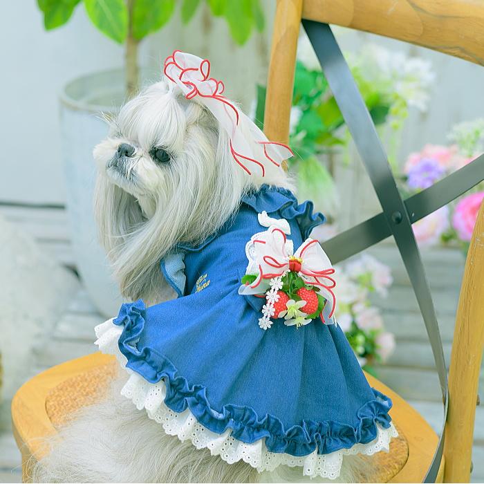 CanNana 犬服 春 夏 ワンピース キャンナナ ストレッチデニム