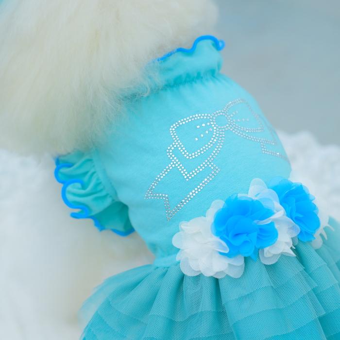 犬服 春 夏 ワンピース  キャンナナ チュールバレリーナワンピース SS-Lサイズ 小型犬 ピンク 新作 ブルー オレンジ Cannana 3月入荷予定の画像