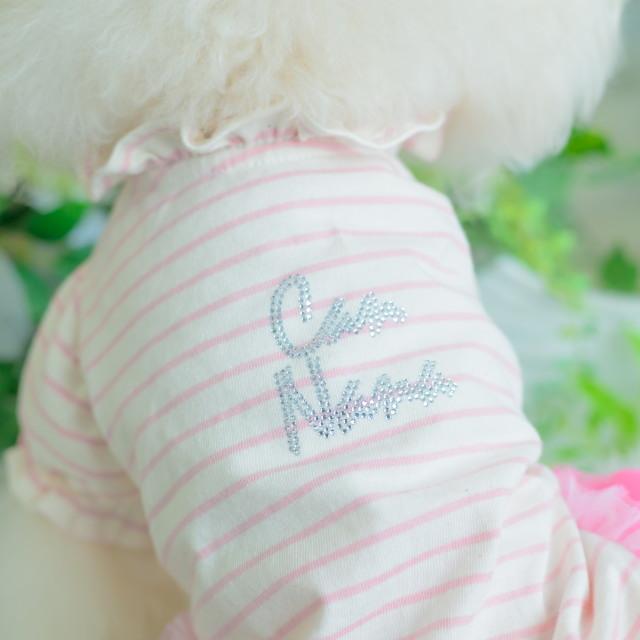 CanNana 犬服 春 夏 ワンピース キャンナナ ロゴラインストーン