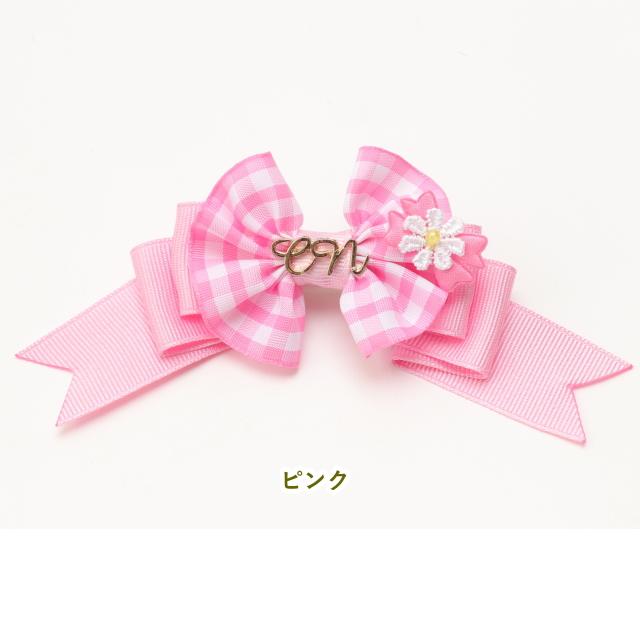 CanNana リボン 犬 アクセ きゃんナナ ギンガムフリル姫リボン レッド