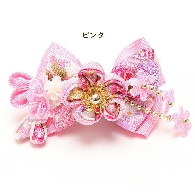 CanNana 新作 犬 リボン 猫 【きゃんナナ】和ロリつまみ細工バレッタ