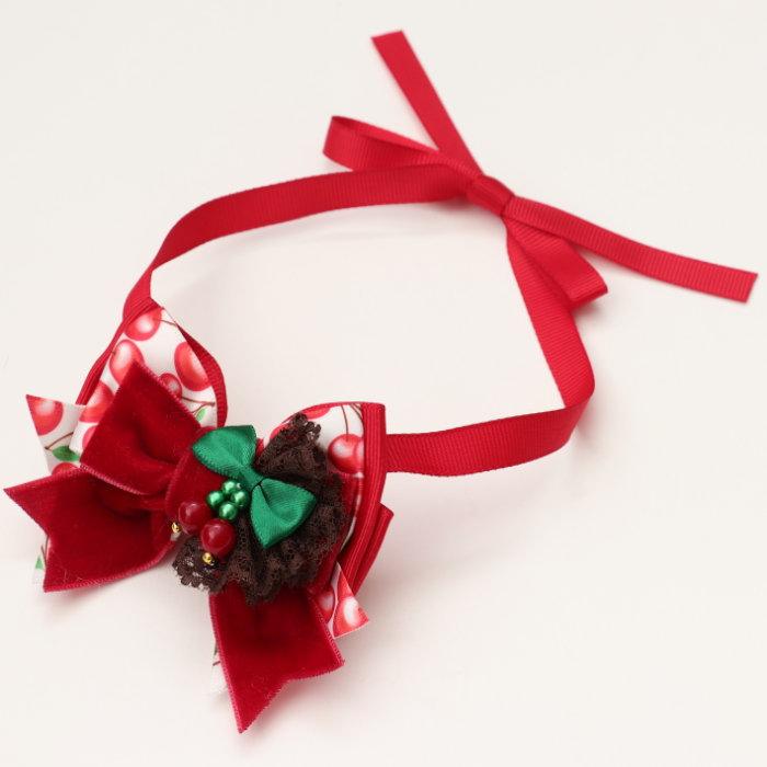 まゆ トリミングチョーカー さくらんぼ CanNana 秋冬 【きゃんナナ】さくらんぼネックチョーカー（結ぶ