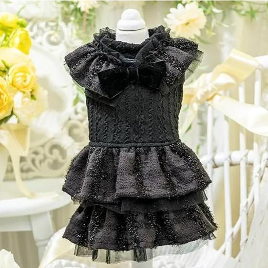 LULUDOLL　ルルドール　ルミナスカラーツイードワンピース  Mサイズ　 犬 ウェア ホワイト ブラック_3