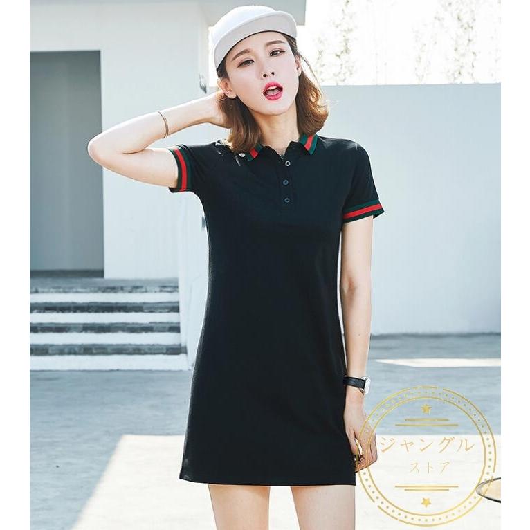 チュニック ポロシャツ レディース 半袖 ポロワンピース ゴルフスポーツ 吸汗速乾 膝丈 無地 カジュアル ロング丈 夏薄手 運動会 ママコーデ 通勤 普段着 仕事着 Polo ジャングルストア 通販 Yahoo ショッピング