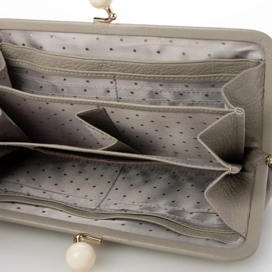 perche（ペルケ） 財布 長財布 がま口 ドット アクリル玉 レディース