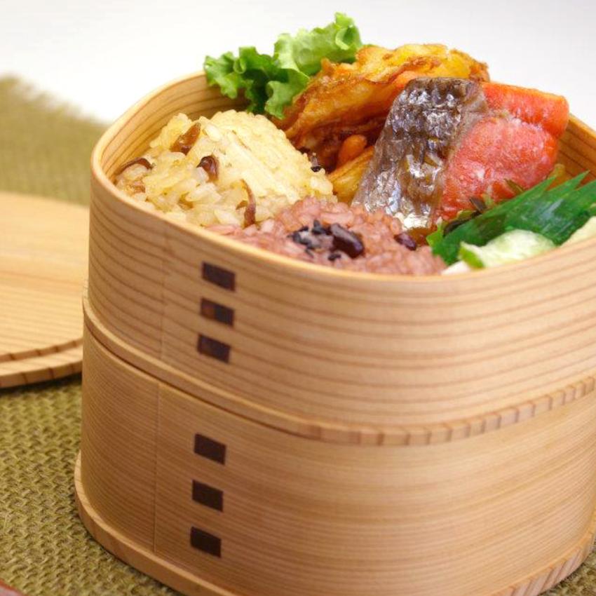 曲げわっぱ✾梅花弁当　2段　大館工芸社　新品　弁当箱 大館工芸社 梅花 二段 曲げわっぱ弁当箱 まげわっぱ 杉 曲げわっぱ お