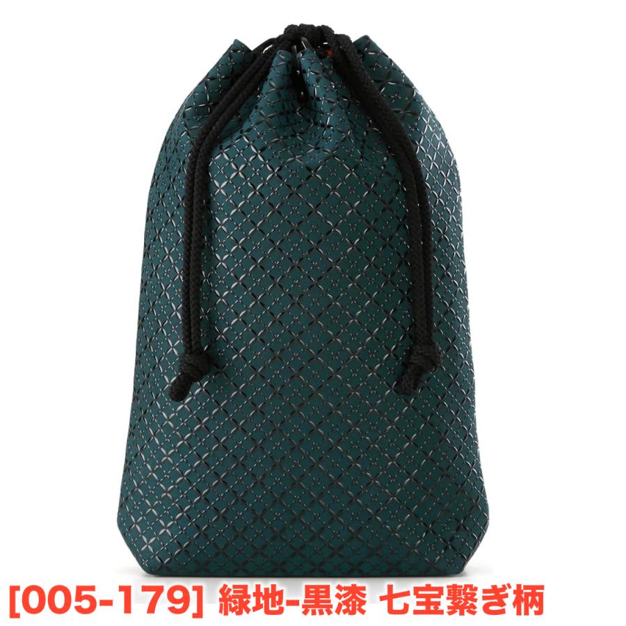 【美品】印傳屋 ハンドバッグ 巾着 巾着バッグ グリーン 和装小物 印傳屋（INDEN-YA） 最大51%☆5/3限定 巾着袋 巾着 合切袋 本革 革