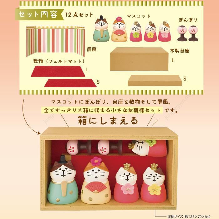 デコレ コンコンブル 箱入り雛セット にゃんこ雛 Zmm かわいい雑貨通販ジャングルジム 通販 Yahoo ショッピング