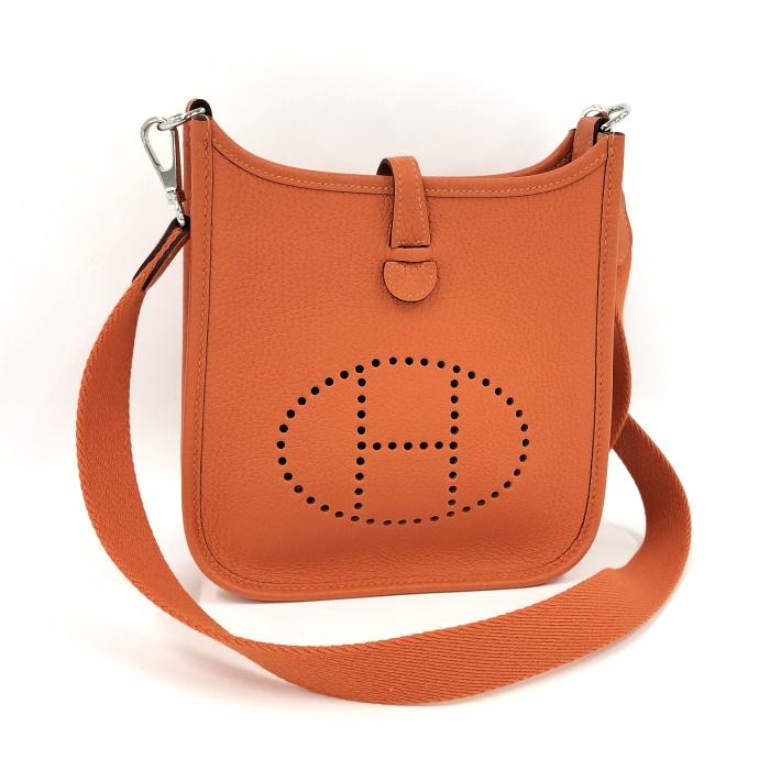 HERMES エヴリン ショルダーバッグ オレンジ HERMES（エルメス） エブリン ショルダーバッグ レザー オレンジ Z刻印