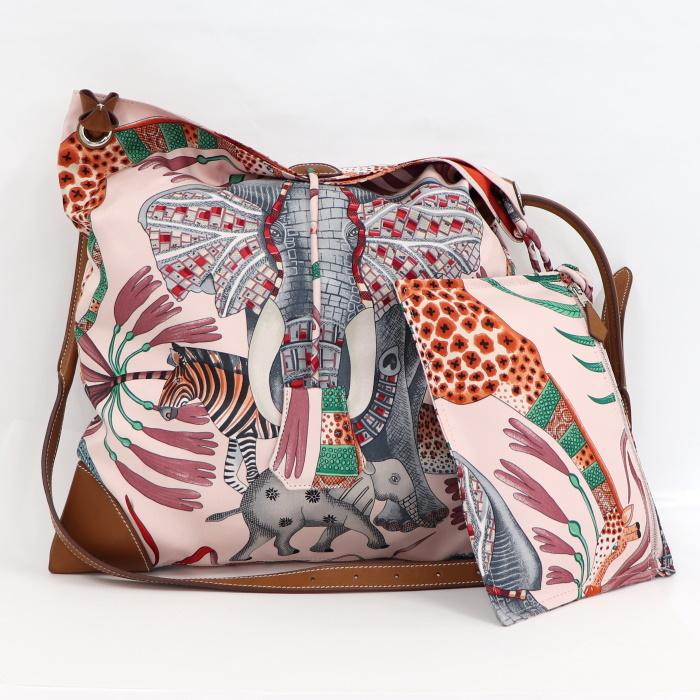 HERMES 【中古】エルメス シルキーシティ MM ショルダーバッグ  