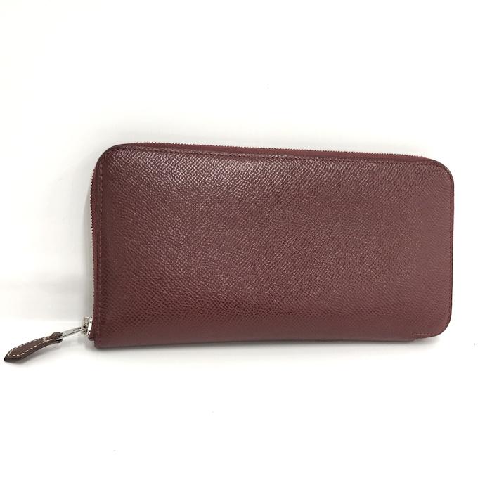極美品 HERMES アザップ シルクイン ラウンドジップ エトゥープ