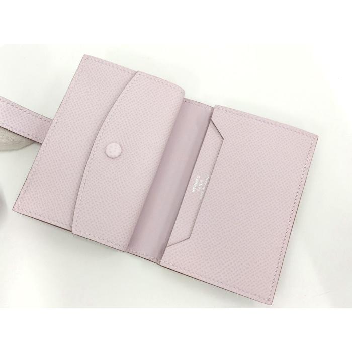 HERMES 二つ折り財布 ベアン コンパクト ミニ レザー ピンク U HERMES 二つ折り財布 ベアン コンパクト ミニ レザー ピンク U
