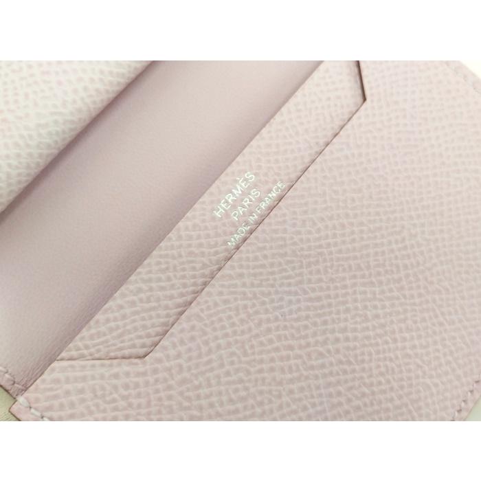 HERMES 二つ折り財布 ベアン コンパクト ミニ レザー ピンク U HERMES 二つ折り財布 ベアン コンパクト ミニ レザー ピンク U