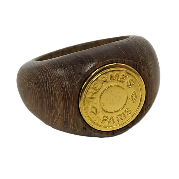 HERMES セリエ ウッド リング ブラウン ゴールド : ジャングル  