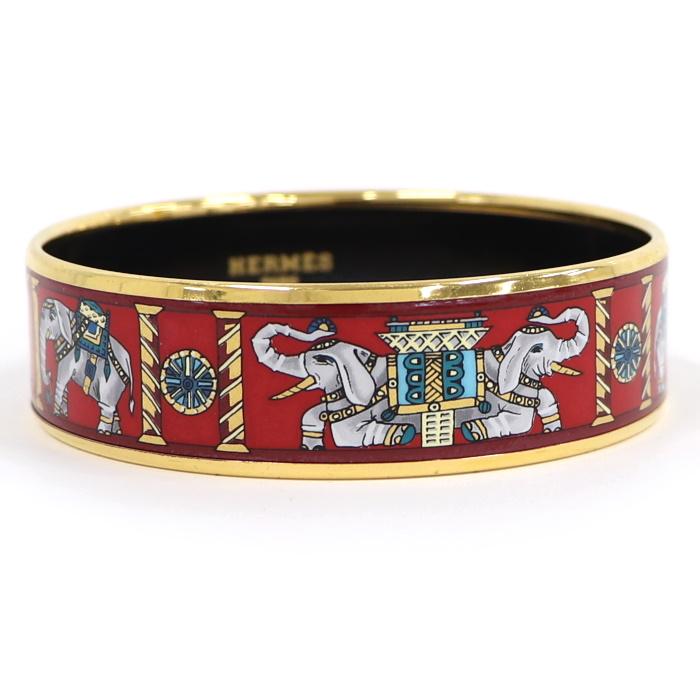 HERMES 【中古】エルメス エマイユ GM バングル 象柄 七宝 HERMES 【中古】エルメス エマイユ GM バングル 象柄 七宝