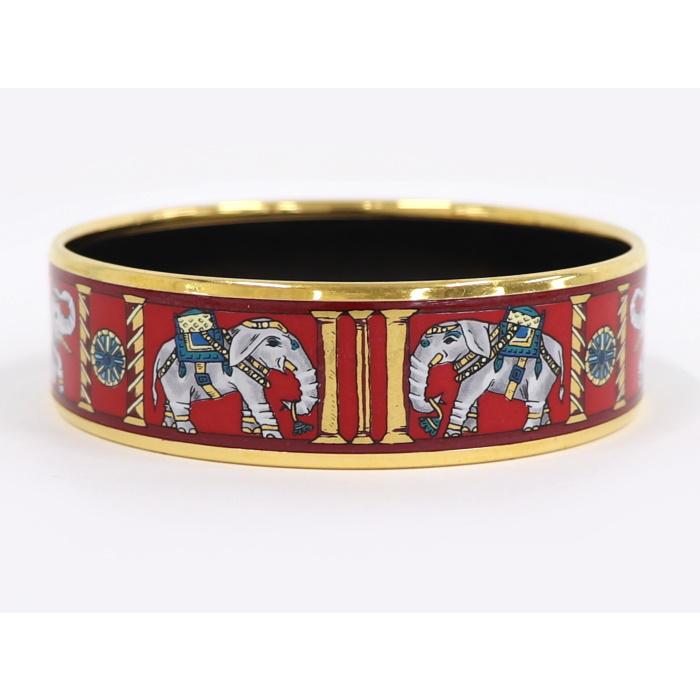HERMES 【中古】エルメス エマイユ GM バングル 象柄 七宝 HERMES 【中古】エルメス エマイユ GM バングル 象柄 七宝
